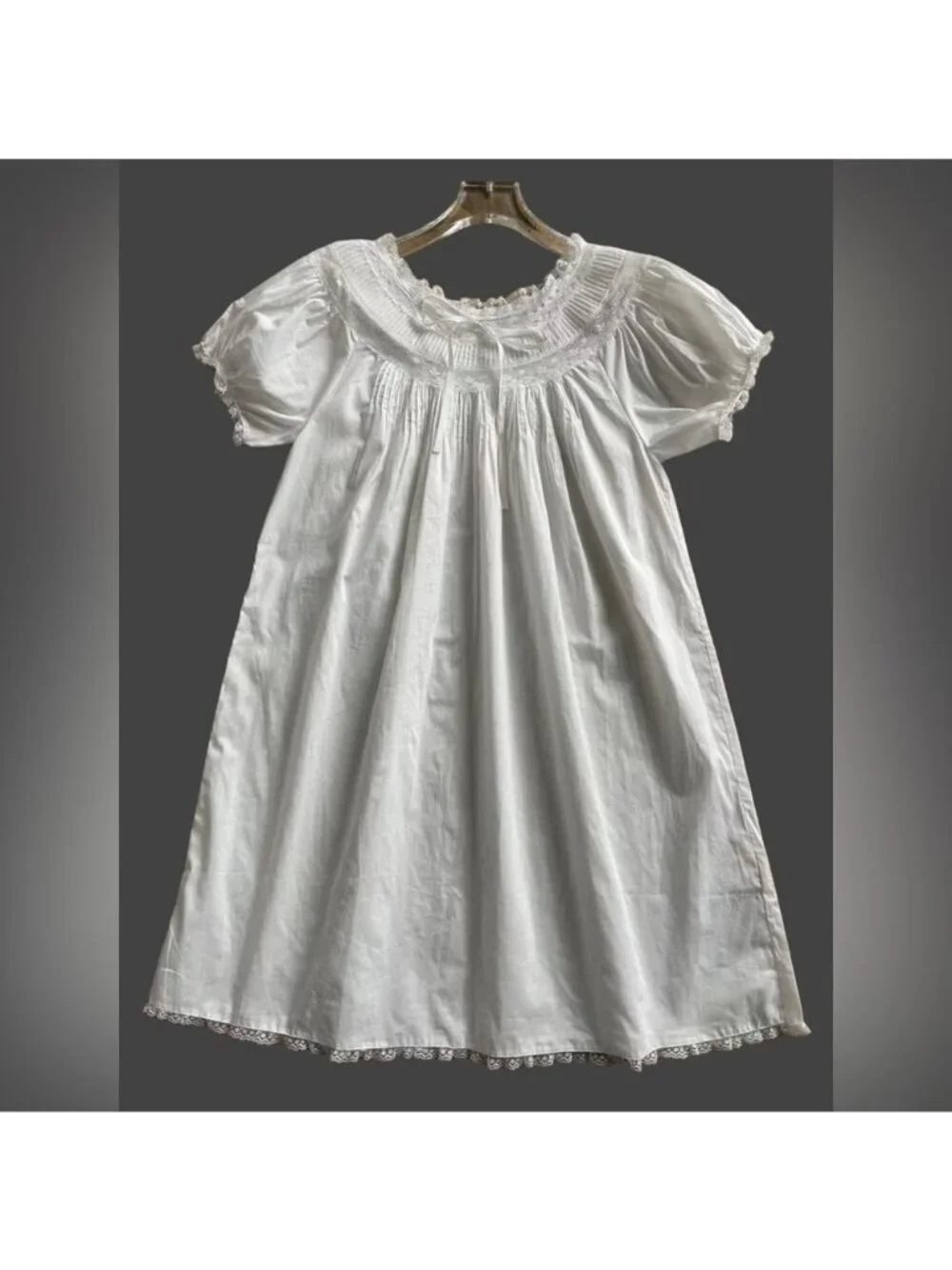 Doen Daphne lace-trimmed pintucked organic cotton-voile mini dress, M - Picture 3 of 11